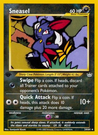 Image of Sneasel 024/64  - 1st Edition Neo Revelation - Rare