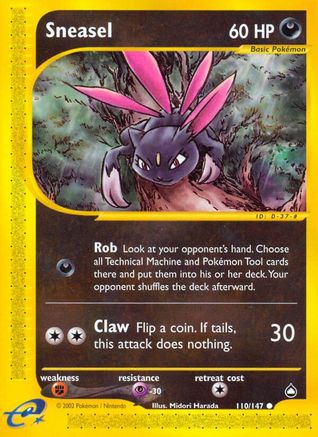 Image of Sneasel 110/147  - Reverse Holofoil Aquapolis - Common