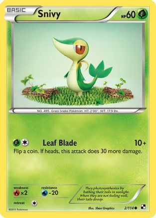 Image of Snivy (2) 002  Black and White - Common