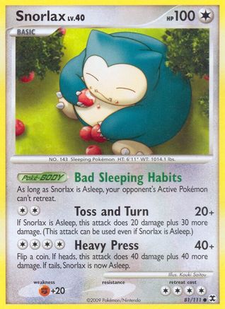 Image of Snorlax (81) 081/111  - Reverse Holofoil Rising Rivals - Common