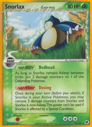 Image of Snorlax (Delta Species) 010/101  - Holofoil Dragon Frontiers - Holo Rare