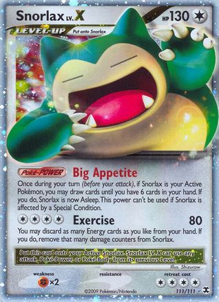Image of Snorlax Lv.X 111  - Holofoil Rising Rivals - Ultra Rare