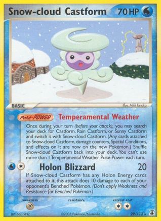 Image of Snow-cloud Castform 029  - Reverse Holofoil Delta Species - Rare