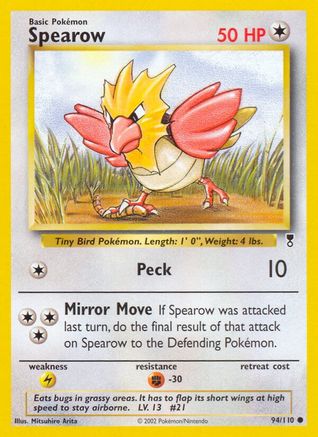 Image of Spearow 094/110  - Reverse Holofoil Legendary Collection - Common