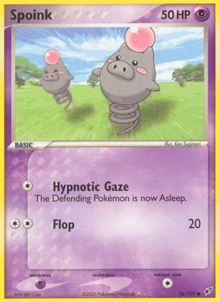 Image of Spoink 076/107  - Reverse Holofoil Deoxys - Common
