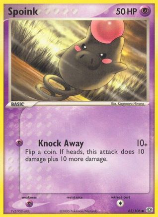 Image of Spoink 065/106  - Reverse Holofoil Emerald - Common