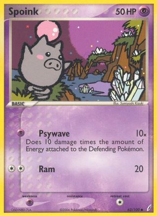 Image of Spoink 062/100  - Reverse Holofoil Crystal Guardians - Common