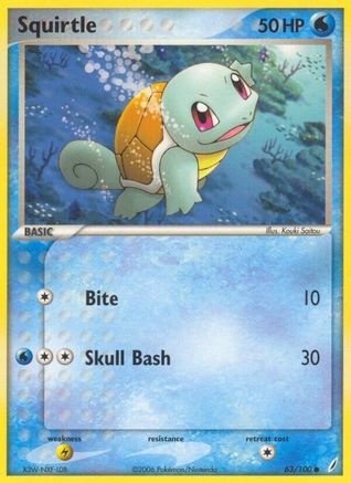 Image of Squirtle 063/100  - Reverse Holofoil Crystal Guardians - Common