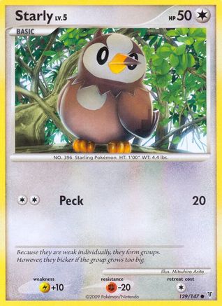 Image of Starly 129  - Reverse Holofoil Supreme Victors - Common