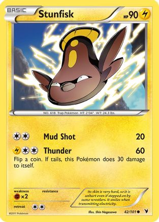 Image of Stunfisk (42) 042/101  - Reverse Holofoil Noble Victories - Common