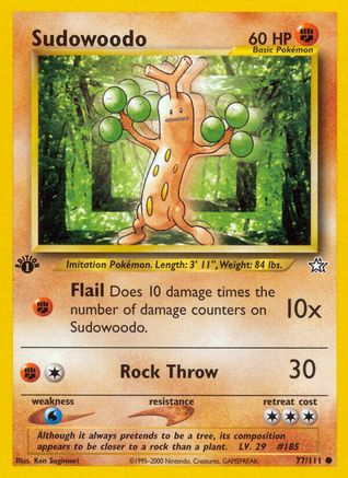 Image of Sudowoodo 077/111  - 1st Edition Neo Genesis - Common