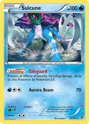 Image of Suicune 020/101  - Reverse Holofoil Plasma Blast - Rare
