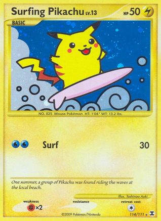 Image of Surfing Pikachu 114  - Holofoil Rising Rivals - Secret Rare