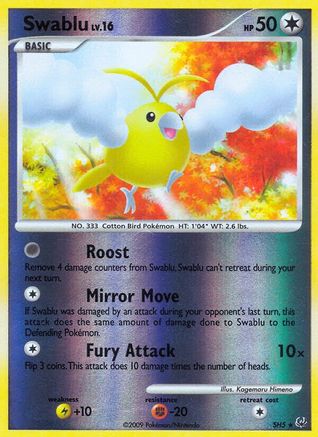 Image of Swablu (Shiny) SH5  - Reverse Holofoil Platinum - Shiny Holo Rare