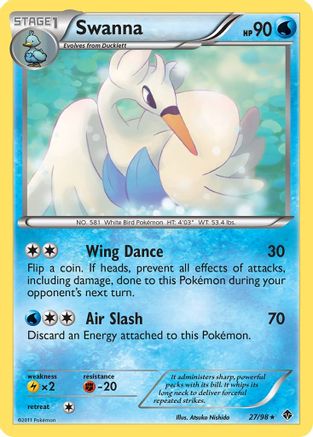 Image of Swanna 027  - Reverse Holofoil Emerging Powers - Rare