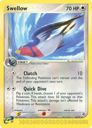 Image of Swellow 045  - Reverse Holofoil Dragon - Uncommon