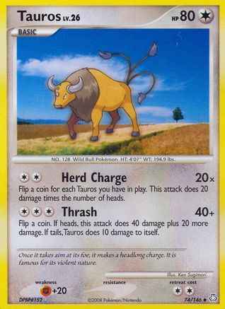 Image of Tauros 074  - Reverse Holofoil Legends Awakened - Uncommon