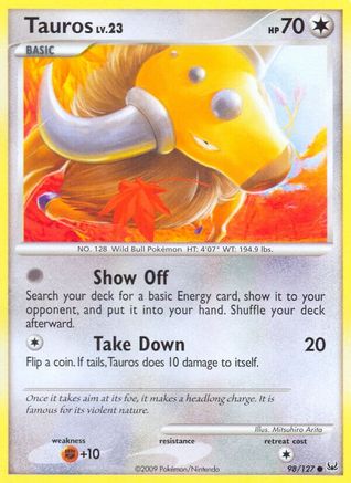 Image of Tauros 098/127  - Reverse Holofoil Platinum - Common