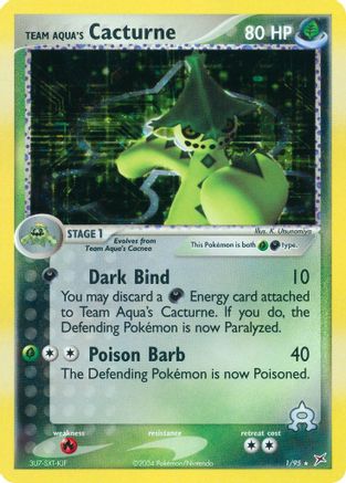 Image of Team Aqua's Cacturne 001  - Reverse Holofoil Team Magma vs Team Aqua - Holo Rare