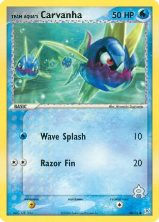 Image of Team Aqua's Carvanha 048/95  - Reverse Holofoil Team Magma vs Team Aqua - Common