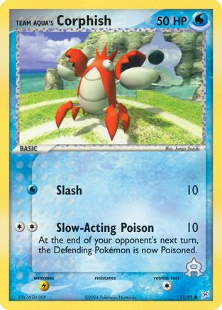 Image of Team Aqua's Corphish 051/95  - Reverse Holofoil Team Magma vs Team Aqua - Common