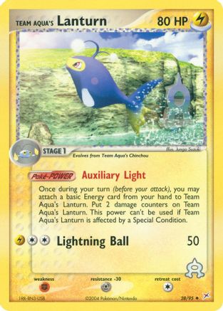 Image of Team Aqua's Lanturn 028  - Reverse Holofoil Team Magma vs Team Aqua - Uncommon