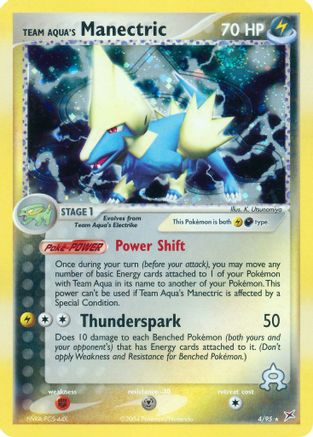 Image of Team Aqua's Manectric 004/95  - Reverse Holofoil Team Magma vs Team Aqua - Holo Rare