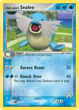 Image of Team Aqua's Sealeo 031/95  - Reverse Holofoil Team Magma vs Team Aqua - Uncommon