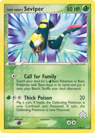 Image of Team Aqua's Seviper 017  - Reverse Holofoil Team Magma vs Team Aqua - Rare