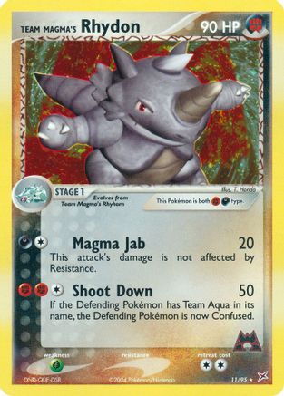Image of Team Magma's Rhydon 011/95  - Reverse Holofoil Team Magma vs Team Aqua - Holo Rare