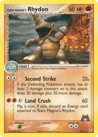 Image of Team Magma's Rhydon 022/95  - Reverse Holofoil Team Magma vs Team Aqua - Rare
