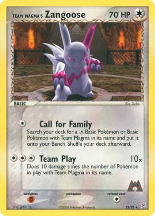 Image of Team Magma's Zangoose 023  - Reverse Holofoil Team Magma vs Team Aqua - Rare
