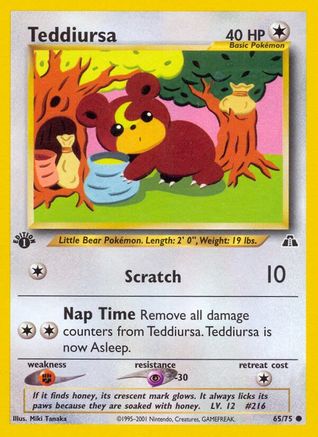 Image of Teddiursa 065/75  - 1st Edition Neo Discovery - Common