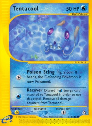 Image of Tentacool 113/147  - Reverse Holofoil Aquapolis - Common
