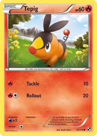 Image of Tepig (15) 015/114  Black and White - Common