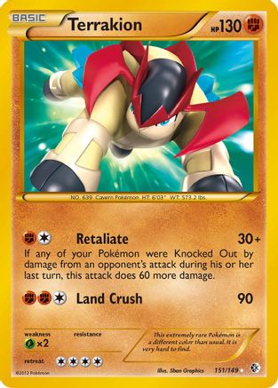 Image of Terrakion 151  - Holofoil Boundaries Crossed - Secret Rare