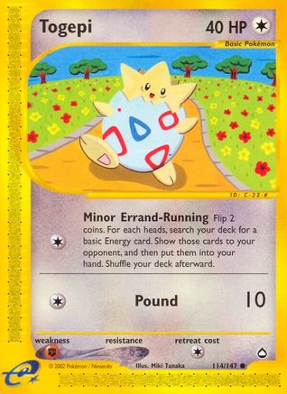 Image of Togepi 114/147  Aquapolis - Common