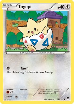 Image of Togepi 102/135  Plasma Storm - Common