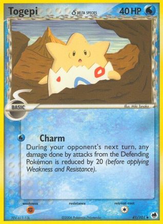 Image of Togepi (Delta Species) 041  - Reverse Holofoil Dragon Frontiers - Uncommon