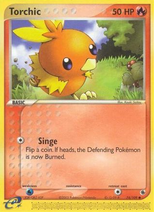 Image of Torchic 074/109  - Reverse Holofoil Ruby and Sapphire - Common