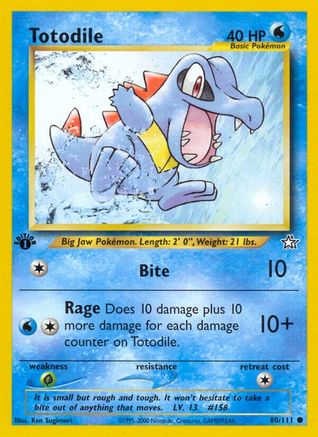 Image of Totodile (80) 080  - 1st Edition Neo Genesis - Common