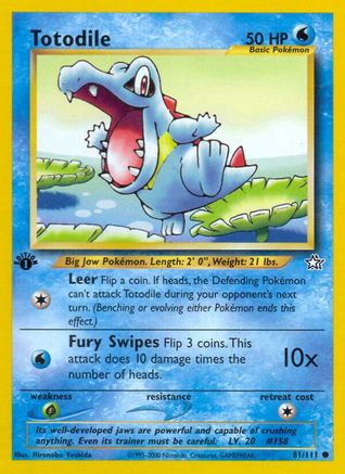 Image of Totodile (81) 081  - Unlimited Neo Genesis - Common