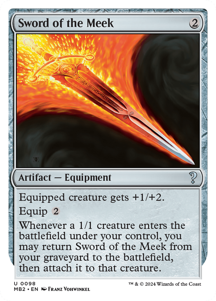 Image of Sword of the Meek (White Border) (MB2-098) - Mystery Booster 2