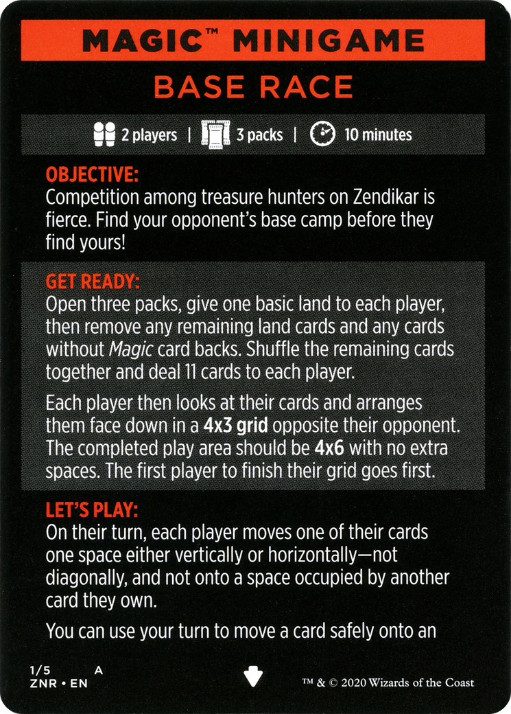 Image of Base Race // Base Race (cont'd) (MZNR-001) - Zendikar Rising Minigames