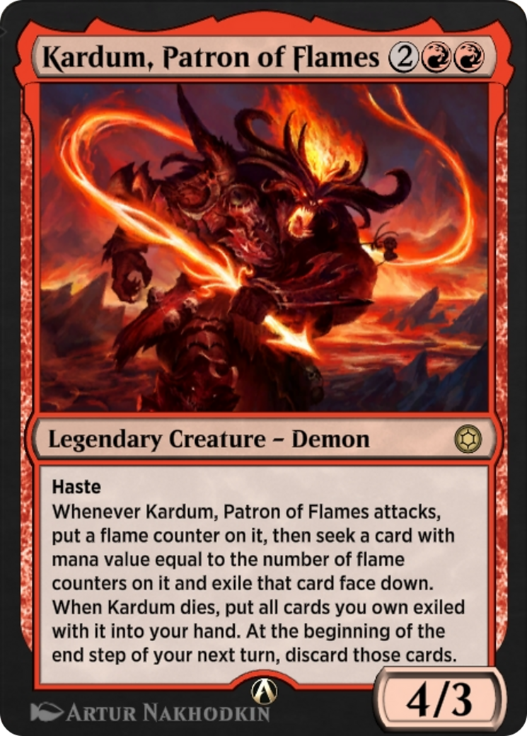 Image of Kardum, Patron of Flames (HBG-058) - Alchemy Horizons: Baldur's Gate