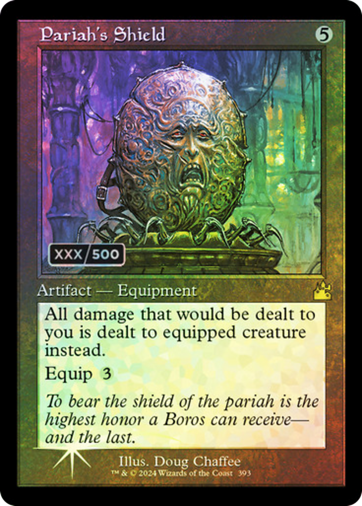 Image of Pariah's Shield (Retro Frame) (Serial Numbered) (RVR-393) - Ravnica Remastered Foil