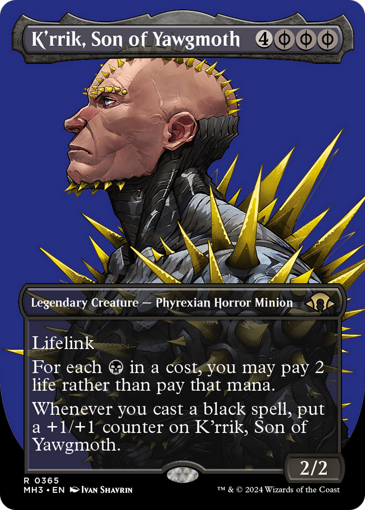 Image of K'rrik, Son of Yawgmoth (Borderless) (MH3-365) - Modern Horizons 3 (Borderless)