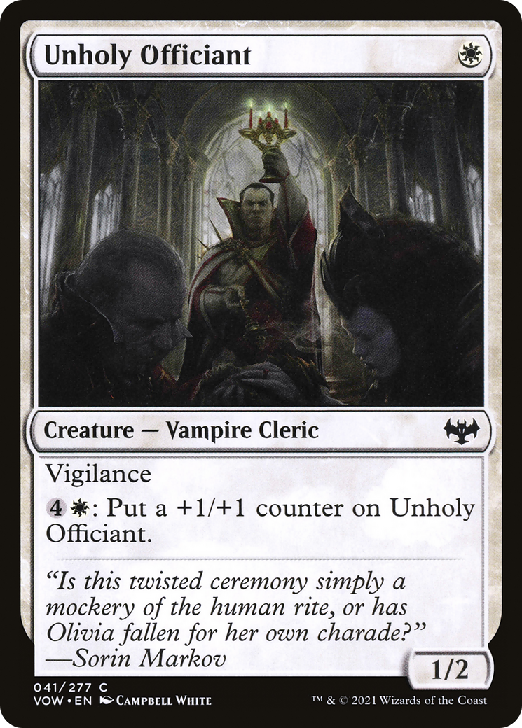 Image of Unholy Officiant (VOW-041) - Innistrad: Crimson Vow