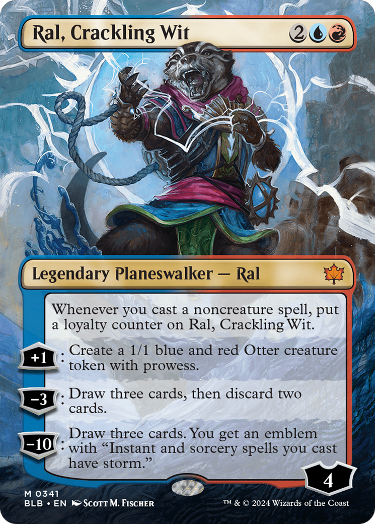 Image of Ral, Crackling Wit (Borderless) (BLB-341) - Bloomburrow (Borderless)