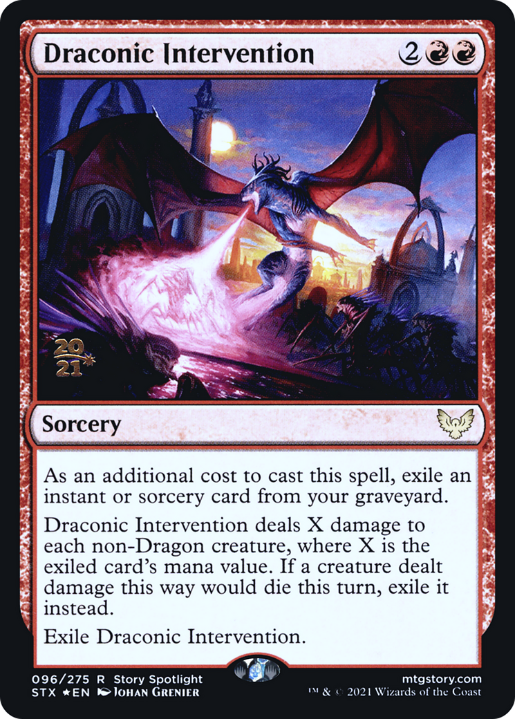 Image of Draconic Intervention (PRE-96S) - Strixhaven: School of Mages Promos Foil